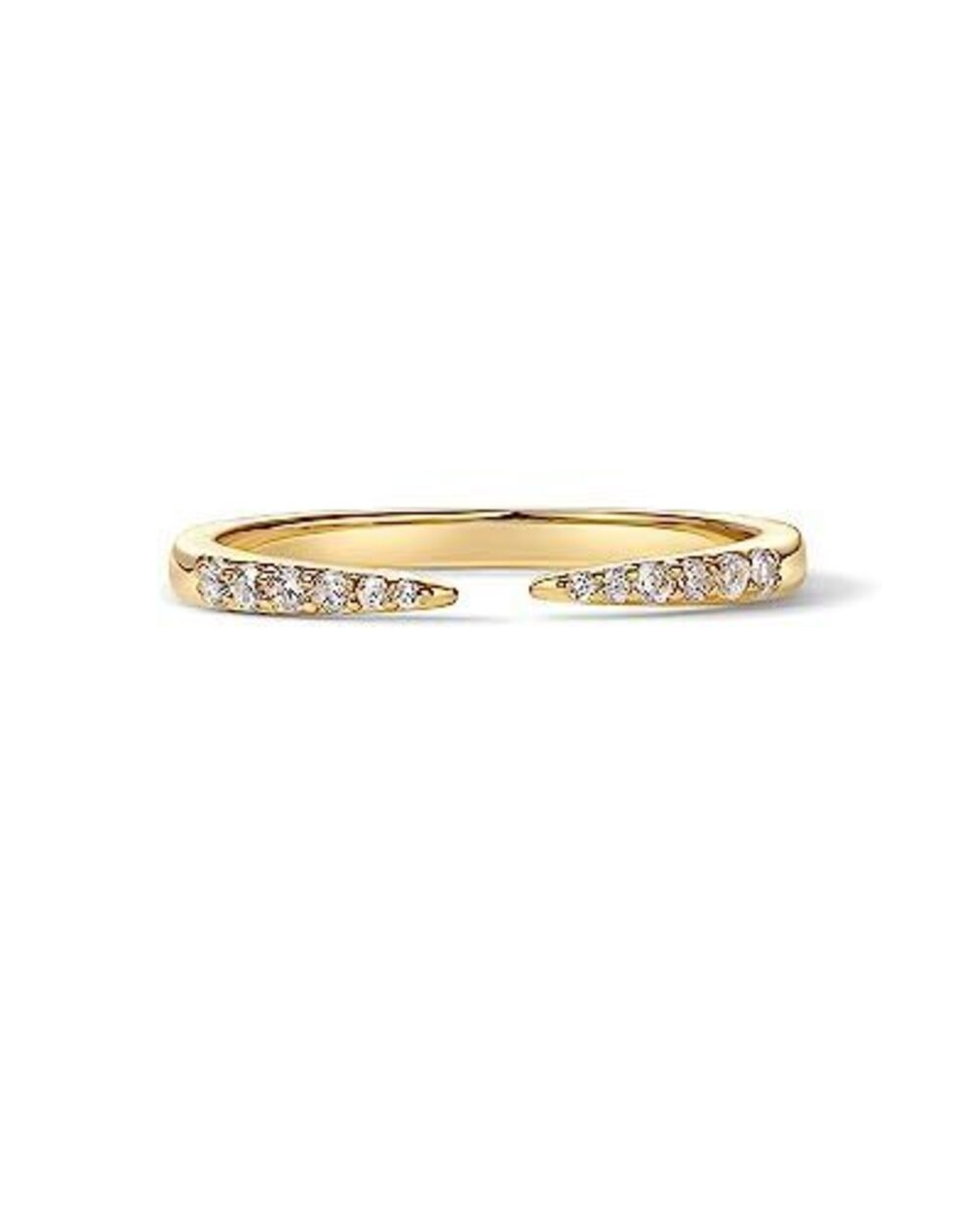 8804 18K Yellow Gold Plated Open Eternity Ring | Cubic Zirconia Stacking